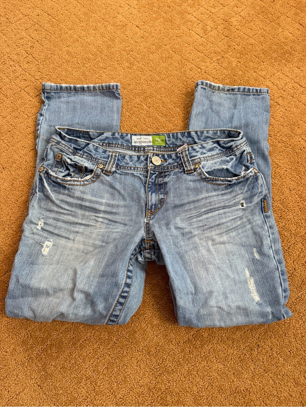 Aéropostale Bayla Skinny low rise medium wash jeans women’s size 11/12 short Y2K